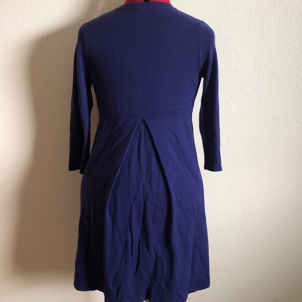 J Crew Sweater Dress Size XS, Blue V-neck - Picture 5 of 6
